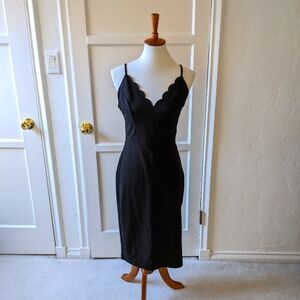 Socialite black scalloped neckline dress size medium